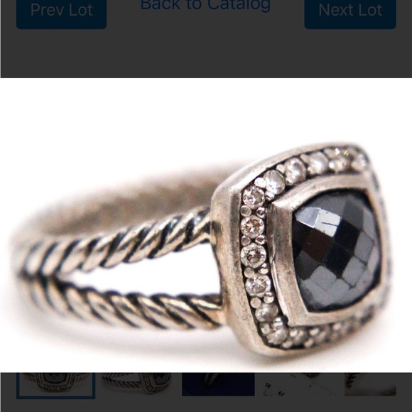 David Yurman Petite Albion Black 7mm Hematite Diamond Sterling Silver - Picture 4 of 9